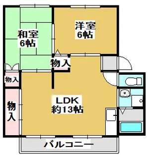 ディアーヒルズB棟【1階】の間取り