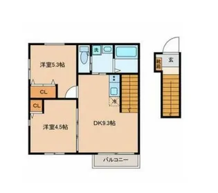 メゾンジェム【2階】の間取り