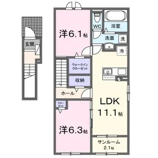 シエロガーデン柏崎A【2階】の間取り