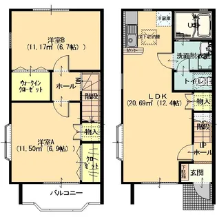 群馬県太田市由良町【一戸建】の間取り