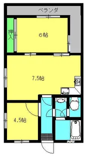 角一サンハイツ神谷【4階】の間取り