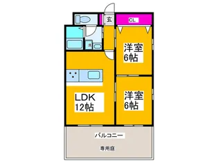 エクセレーヌ山之内【1階】の間取り