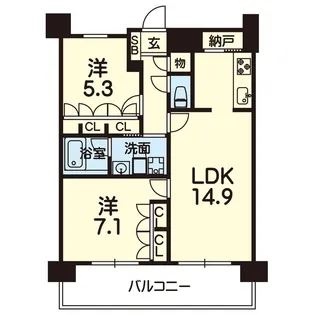 RJRプレシア熊本駅前【14階】の間取り