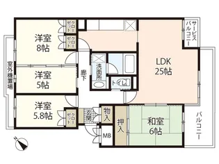 ウェール庚午【3階】の間取り