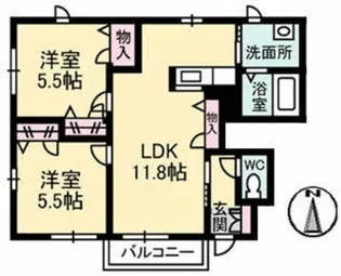 ハイツ コスモス【1階】の間取り