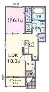 埼玉県上尾市大字上尾村【アパート】の間取り