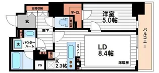 ローレルタワー御堂筋本町【10階】の間取り