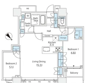 シティタワー武蔵小山 タワー棟【29階】の間取り