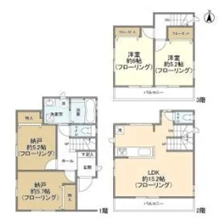 東京都足立区青井6【一戸建】の間取り
