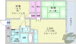 アイーラ渡辺【1階】の間取り