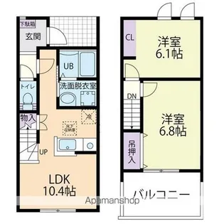 茨城県小美玉市大谷【アパート】の間取り