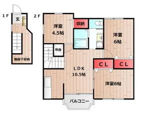オリーブI 小型犬1匹可【2階】の間取り