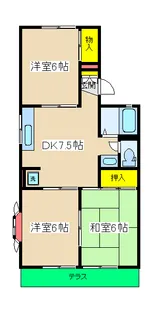 サンクレストB【1階】の間取り
