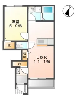 福島県本宮市高木字高木【アパート】の間取り