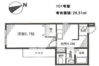 メゾンビオラ【1階】の間取り