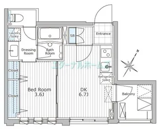 東京都新宿区若松町【マンション】の間取り