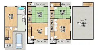 大阪府大阪市住之江区浜口西1【一戸建】の間取り