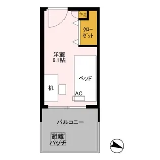 ロイヤルパークスER万代 Share万代【3階】の間取り