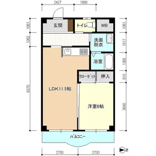 シルバーマンション徳王ろまん館【2階】の間取り