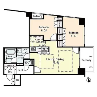 APAガーデンズ新宿戸山公園 アパガーデンズ新宿戸山公園【4階】の間取り