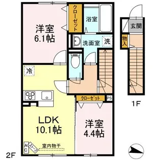 ウィットモア勝田【2階】の間取り