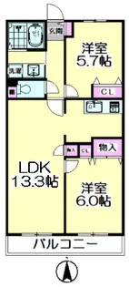 コーポレート竹の塚五丁目【3階】の間取り