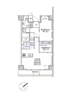 クラシアム神奈川台場【2階】の間取り