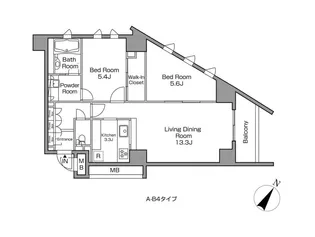 レジディアタワー中目黒【8階】の間取り