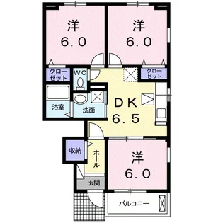 エスパス ド コンフォー A【1階】の間取り