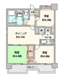 マイキャッスル横浜リバーサイド【1階】の間取り