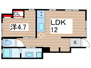ブラウ国立【1階】の間取り