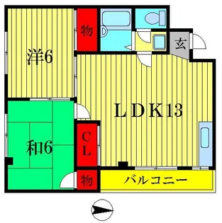 第4弘立ハイツ【2階】の間取り
