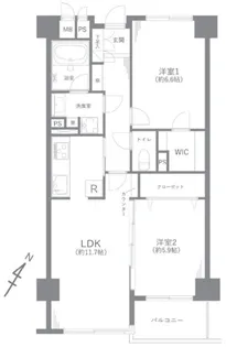 駒込八幡坂ガーデ二ア【5階】の間取り