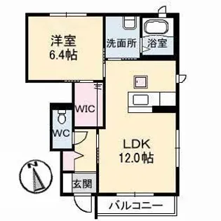 シャーメゾン美月 A棟【1階】の間取り