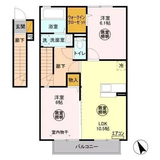 アドバンスコートB【2階】の間取り