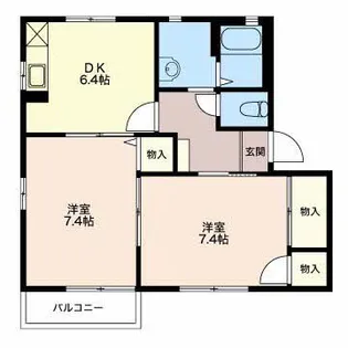 コーポ欅B【1階】の間取り