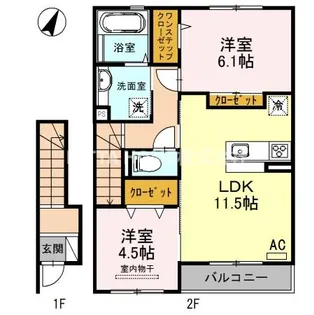 ロイヤルタウン篠山口A棟【2階】の間取り