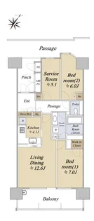 ブランシエラ吹田片山公園【4階】の間取り