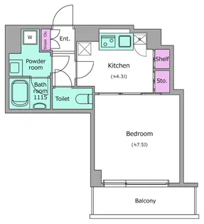 ドームウエスト大山【6階】の間取り