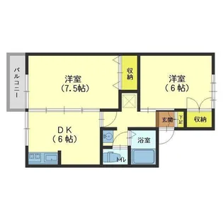 プロムナード二口【1階】の間取り