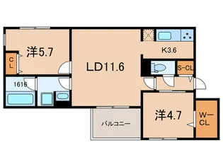 ヤンシフォーグマル【2階】の間取り