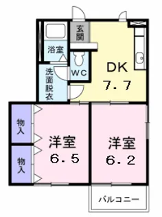 グラスガーデンB【1階】の間取り