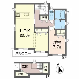シャーメゾン盛岡中央【2階】の間取り