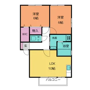 コーポ幸I B棟【2階】の間取り