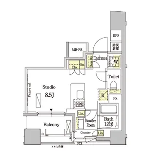 Park Axis 茅場町【2階】の間取り