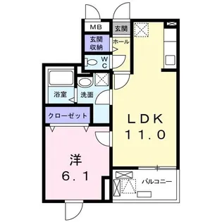 ベリーブロッサム【4階】の間取り