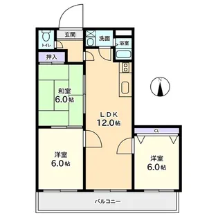 信開ウエラコート大領中【6階】の間取り