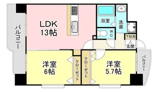グレース上富野【6階】の間取り