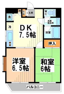 グランジャルダン東松原【3階】の間取り