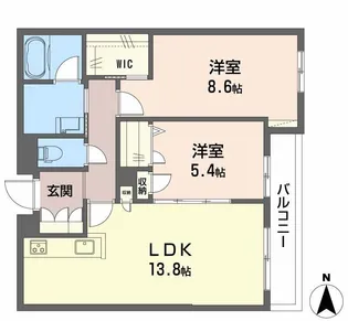 シャーメゾン グランクロア【2階】の間取り